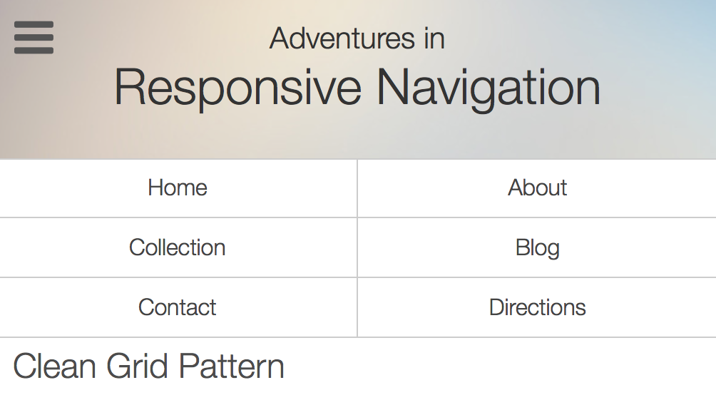 Navigation in block grid