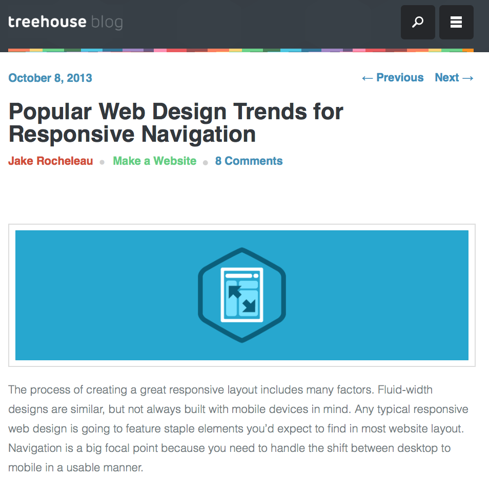 Navigation trend from Treehouse